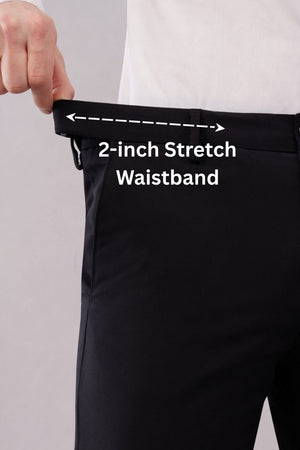 black flexiwaist pants with 2 inch stretch waitband