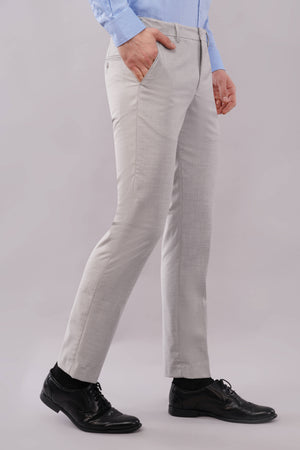 2 way flexiwaist grey color trouser for men