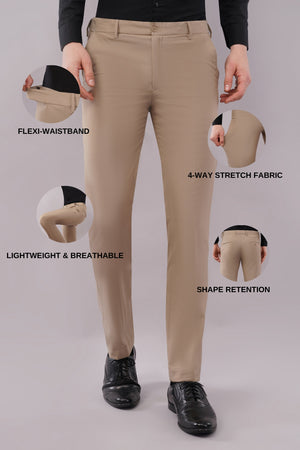 4 way beige color trouser for men