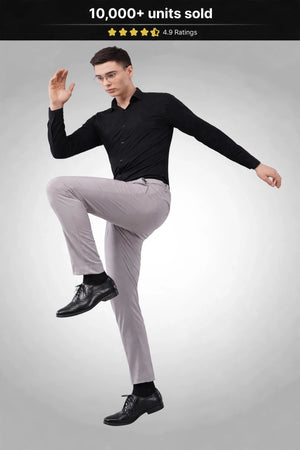 4 way grey pant flexi waist