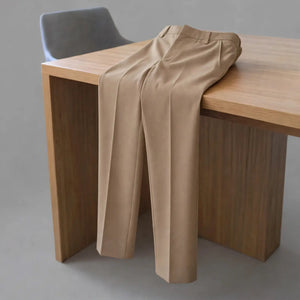 2 way stretchable flexi waist beige pant