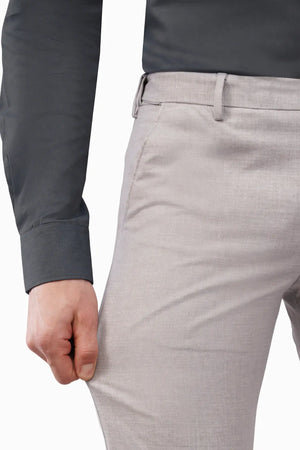 grey milange 2 way stretchable pant