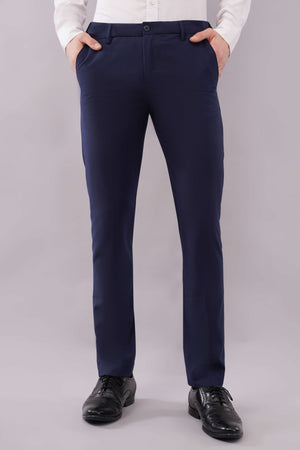 2 way blue color stretchable formal trouser for men