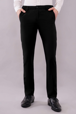 2 way flexi stretch formal pants in black color 