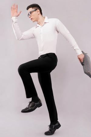 2 way formal and flexible black trouser for men