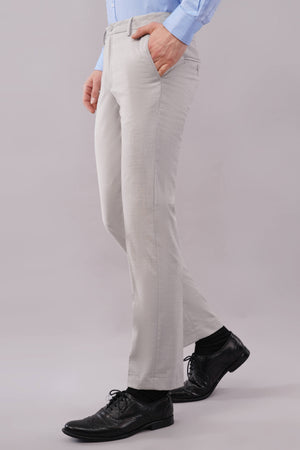2 way flexible waist grey color pants for men