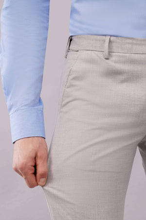 2 way grey formal pants with flexi stretch technology