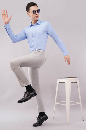 2 way grey color formal pants with lycra fabric