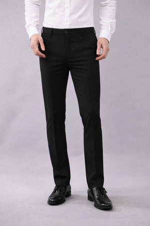 2 way stretch black pants for men