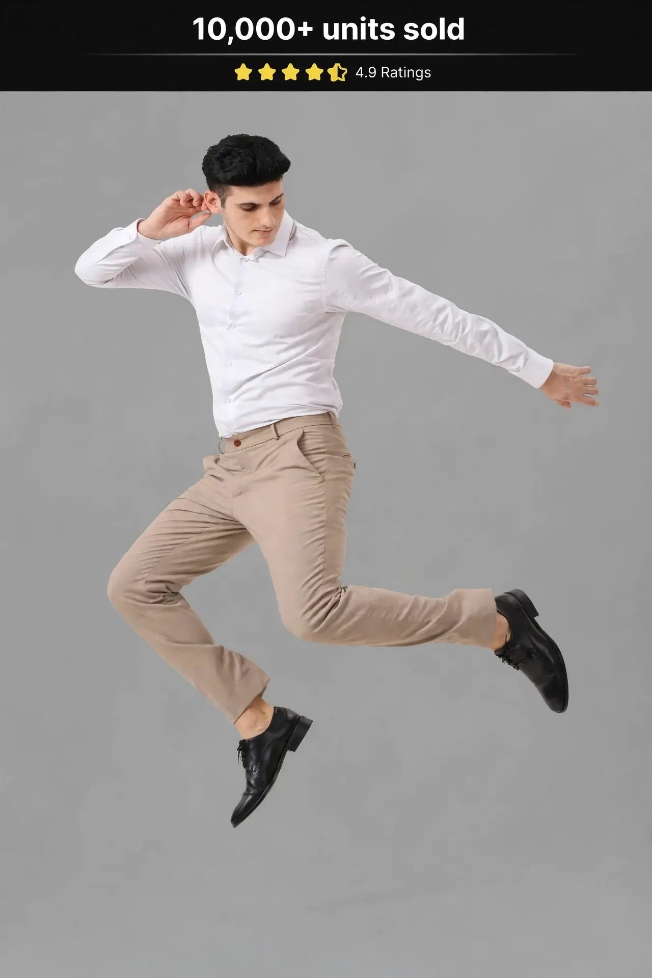 2 way lycra beige stretch pant for men