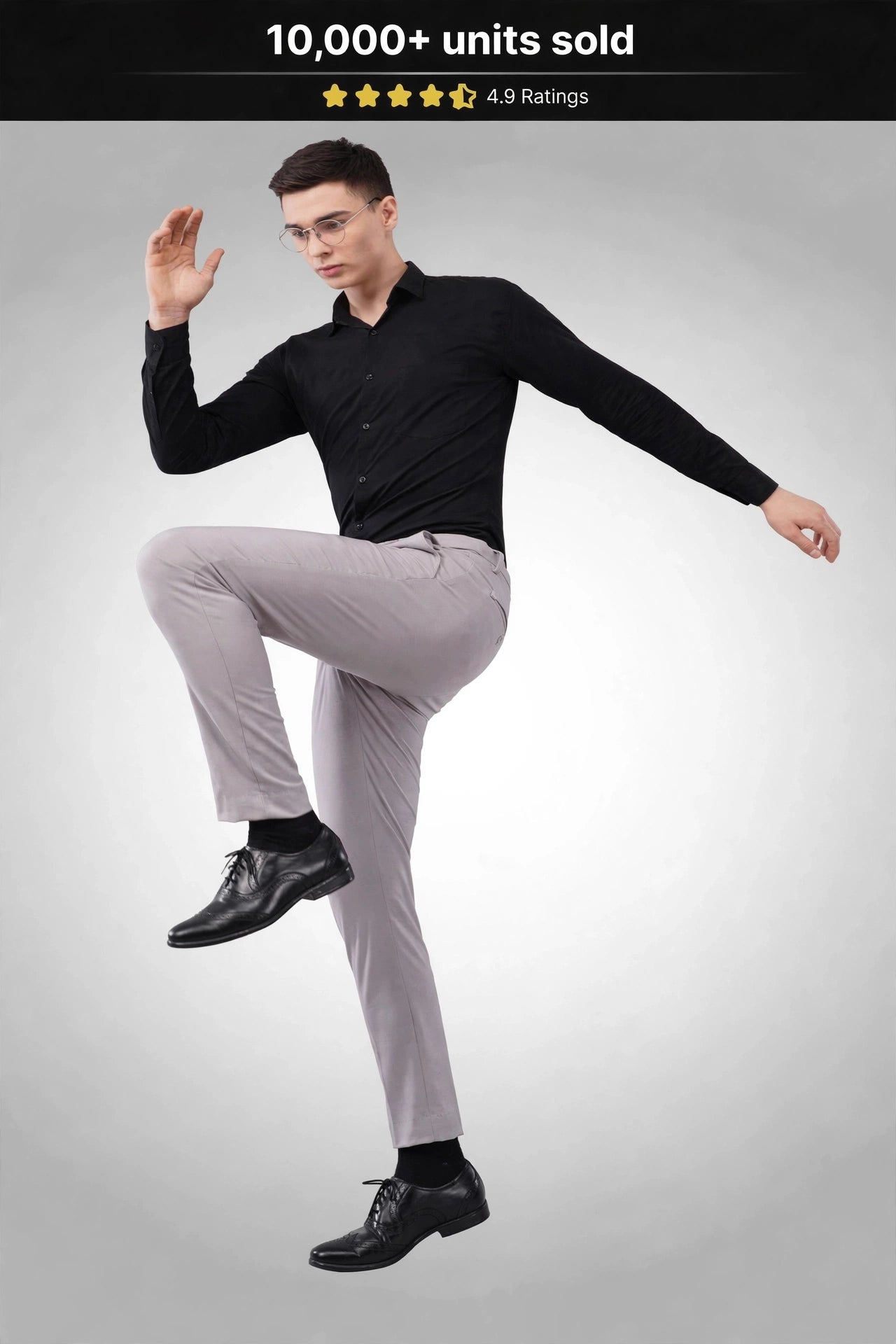 4 way grey pant flexi waist