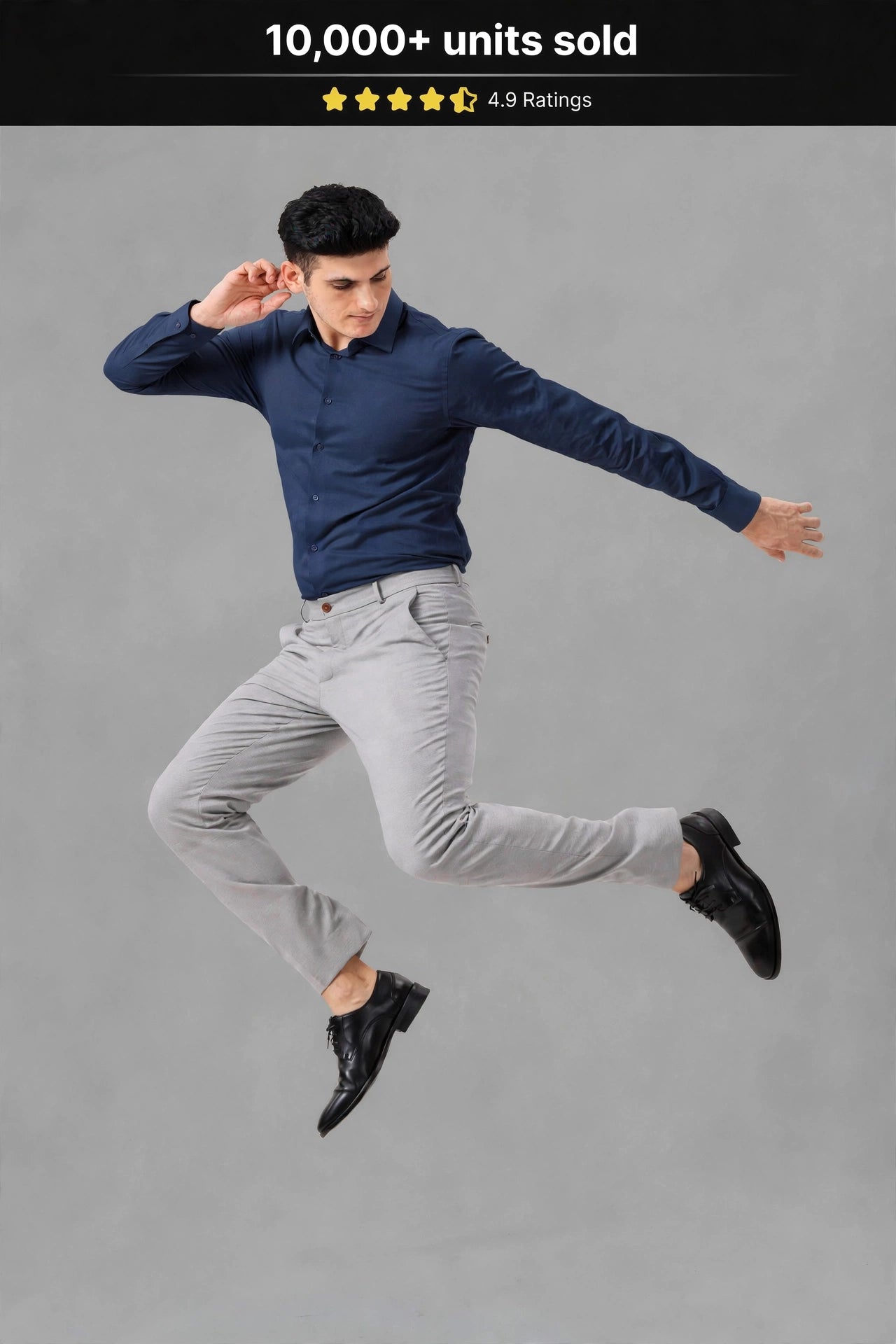 4 way grey ultra flexi waist pant