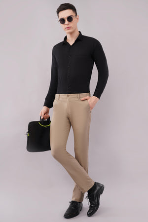 4 way khaki color ultra stretch pants for men 