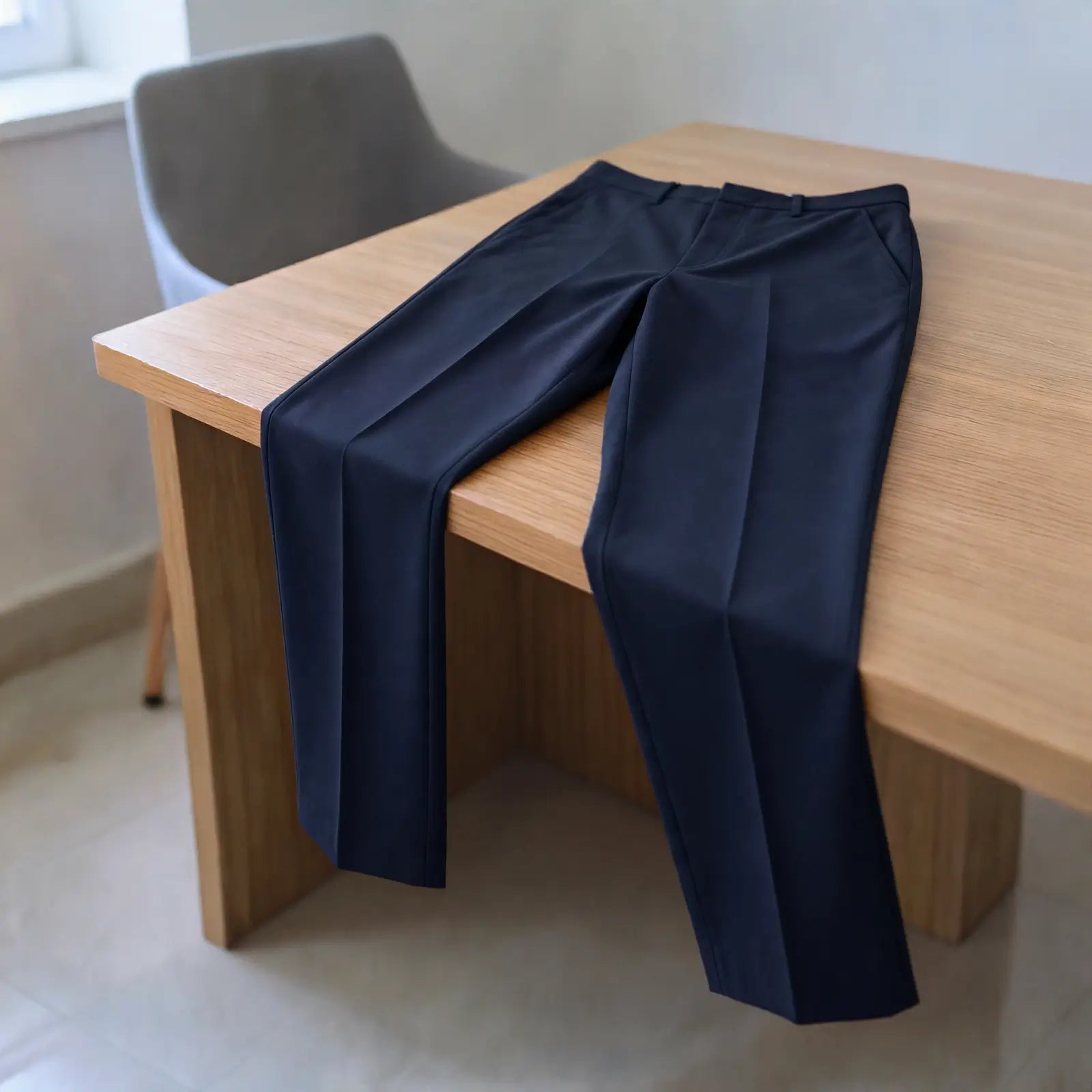 navy blue 4 way ultra stretch formal pant