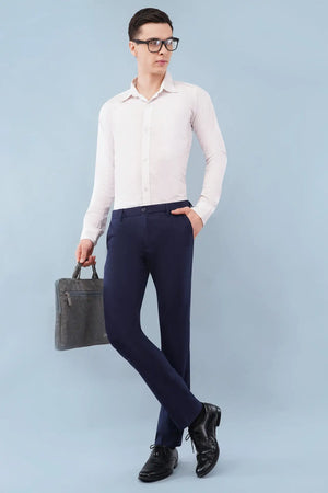 navy blue 4 way trouser ultra stretch flexi waist 