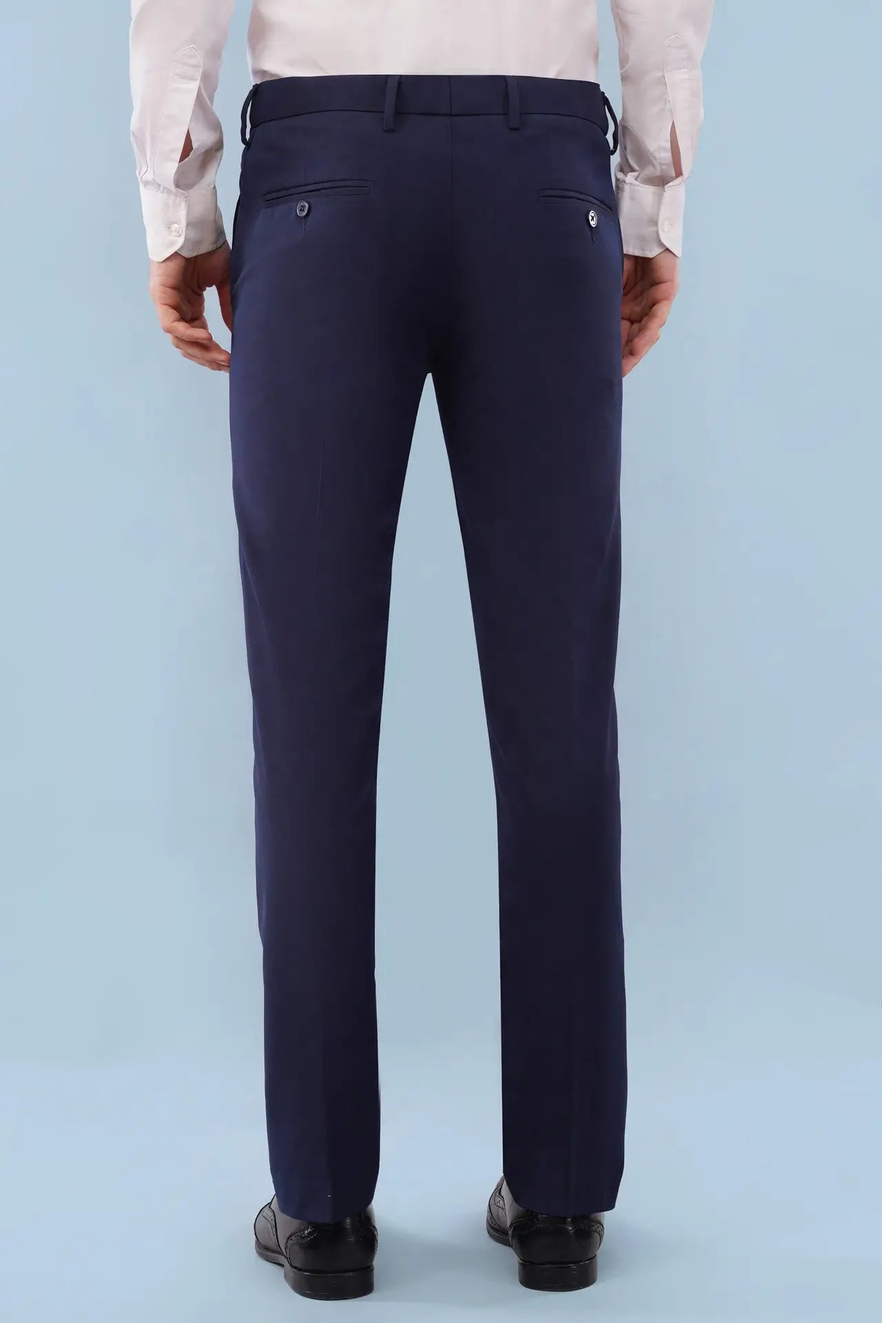 4 way trouser ultra stretch flexi waist belt navy blue
