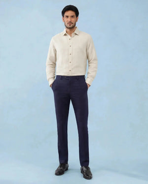 navy blue 4 way trouser ultra stretch flexi waist 