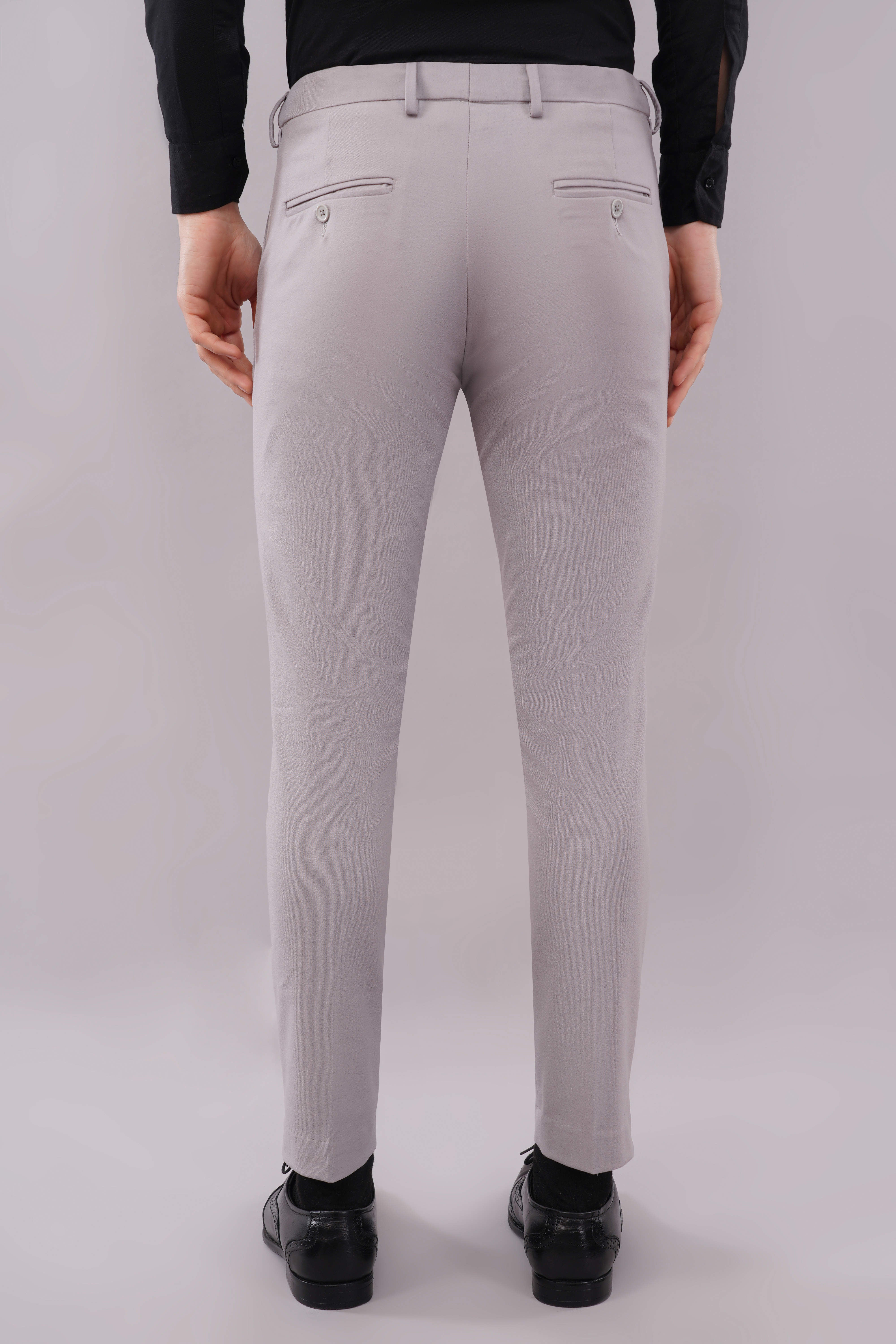 4 way stretch formal pants for men in  grey color