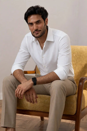 4 way beige pant  for men