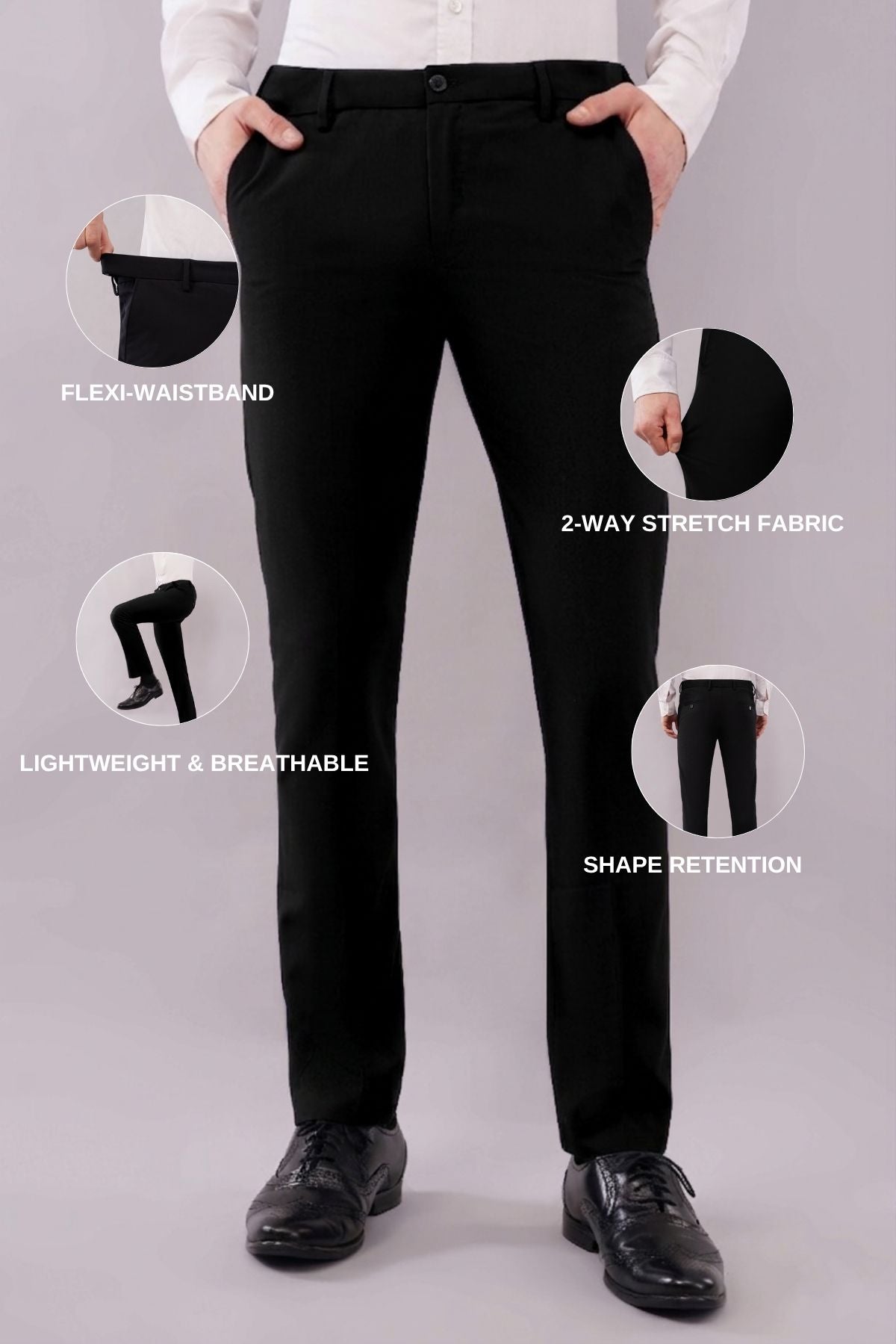 Ultra Stretch All Day Wear Black Trousers