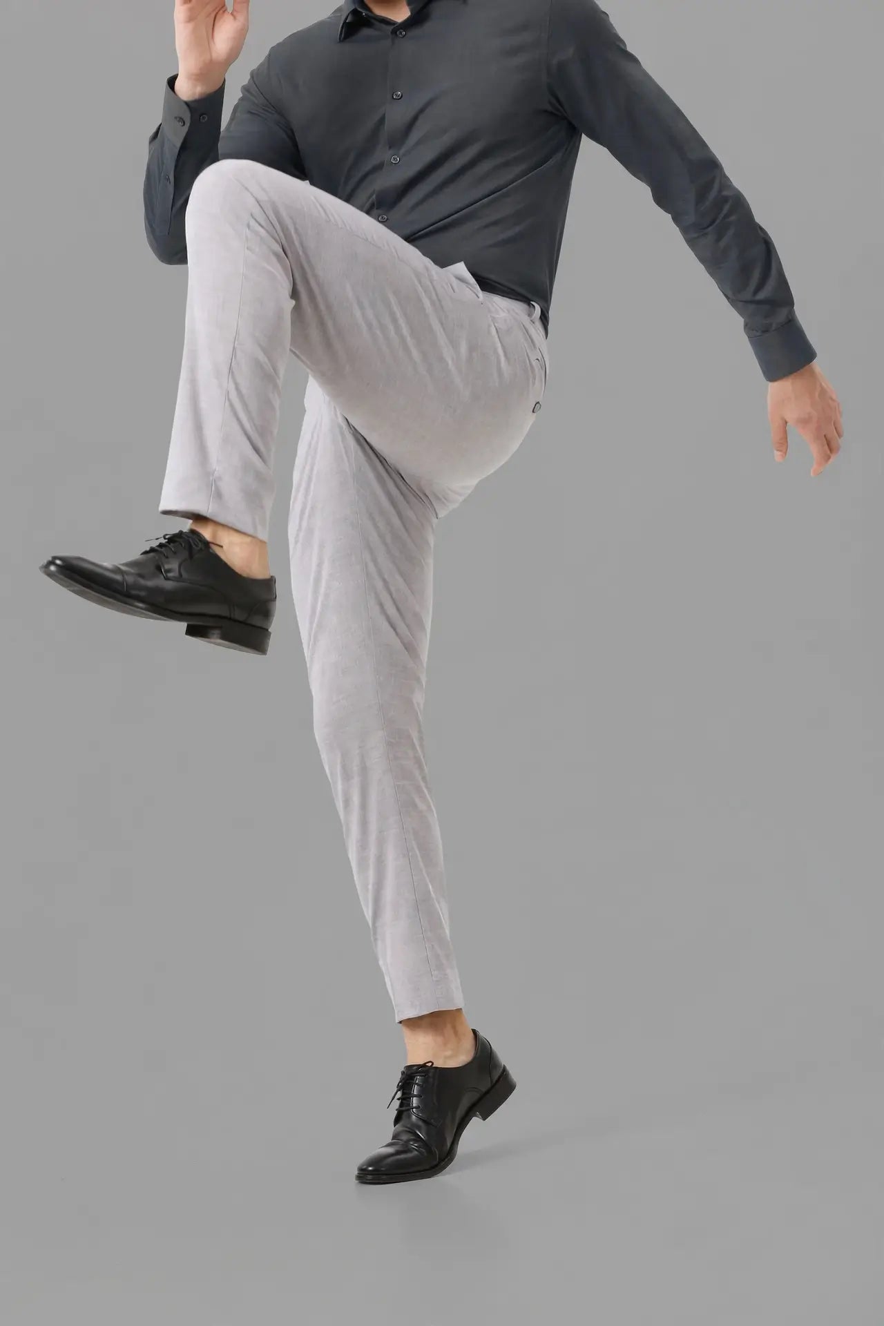 grey 2 way flexi waist pant
