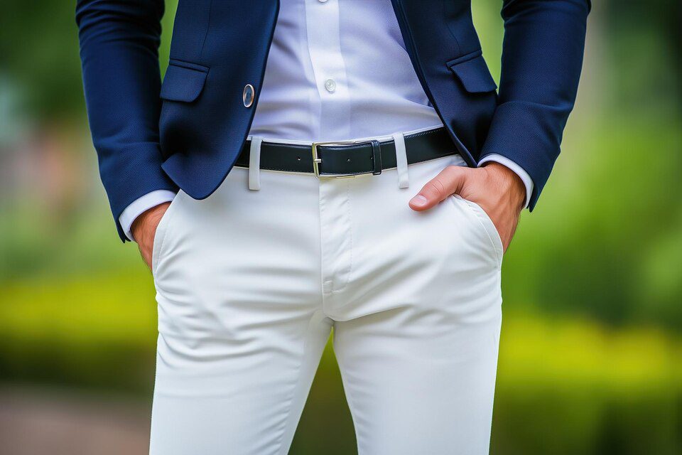 Mens Stylish White Trousers